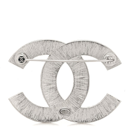 Chanel Baguette Crystal CC Brooch Silver 3 of 4