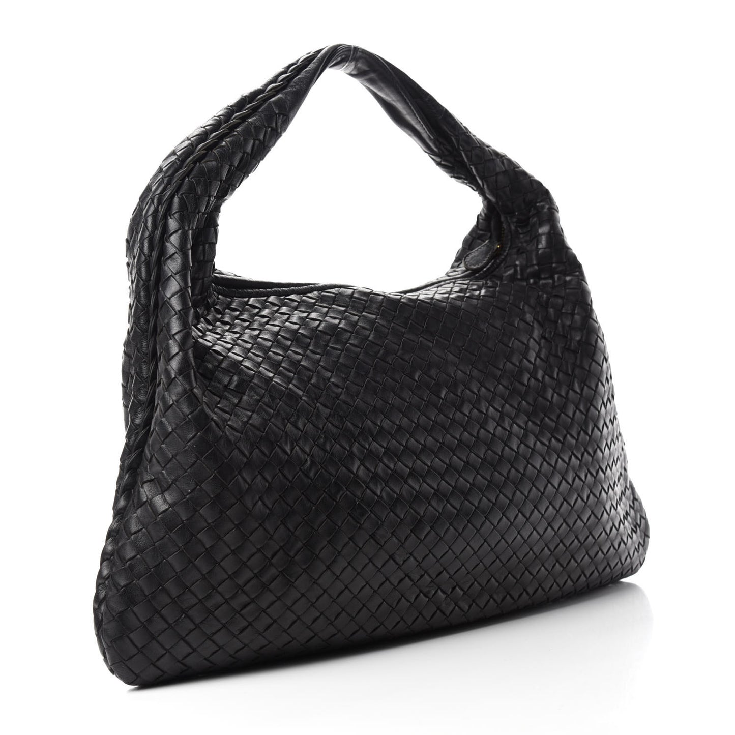 Nappa Intrecciato Medium Veneta Hobo Black