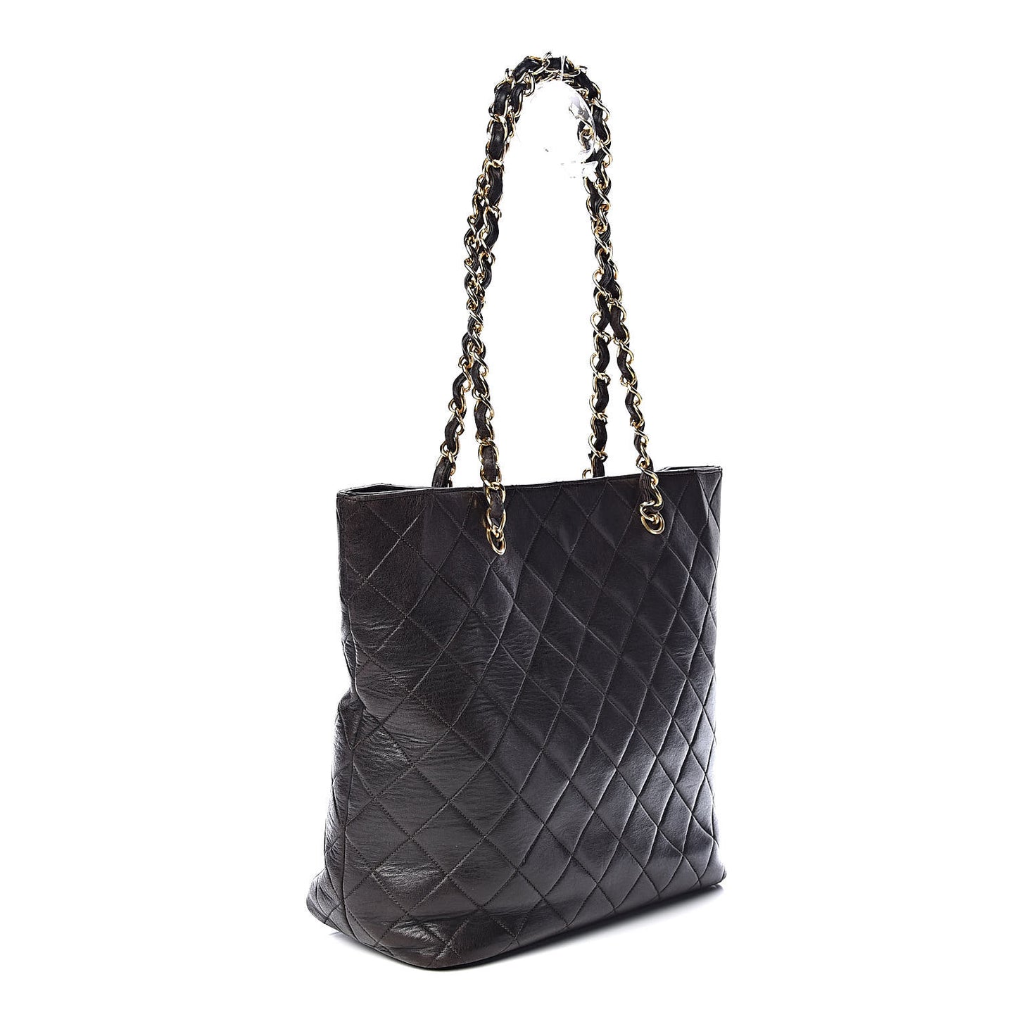 Lambskin Shopping Tote Black