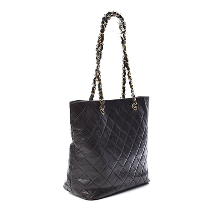 Chanel Lambskin Shopping Tote Black 3 of 12