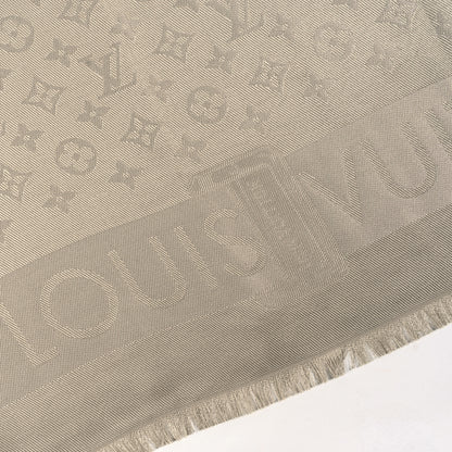 Louis Vuitton Silk Wool Monogram Lock and Go Shine Shawl Vert Asnieres 4 of 5