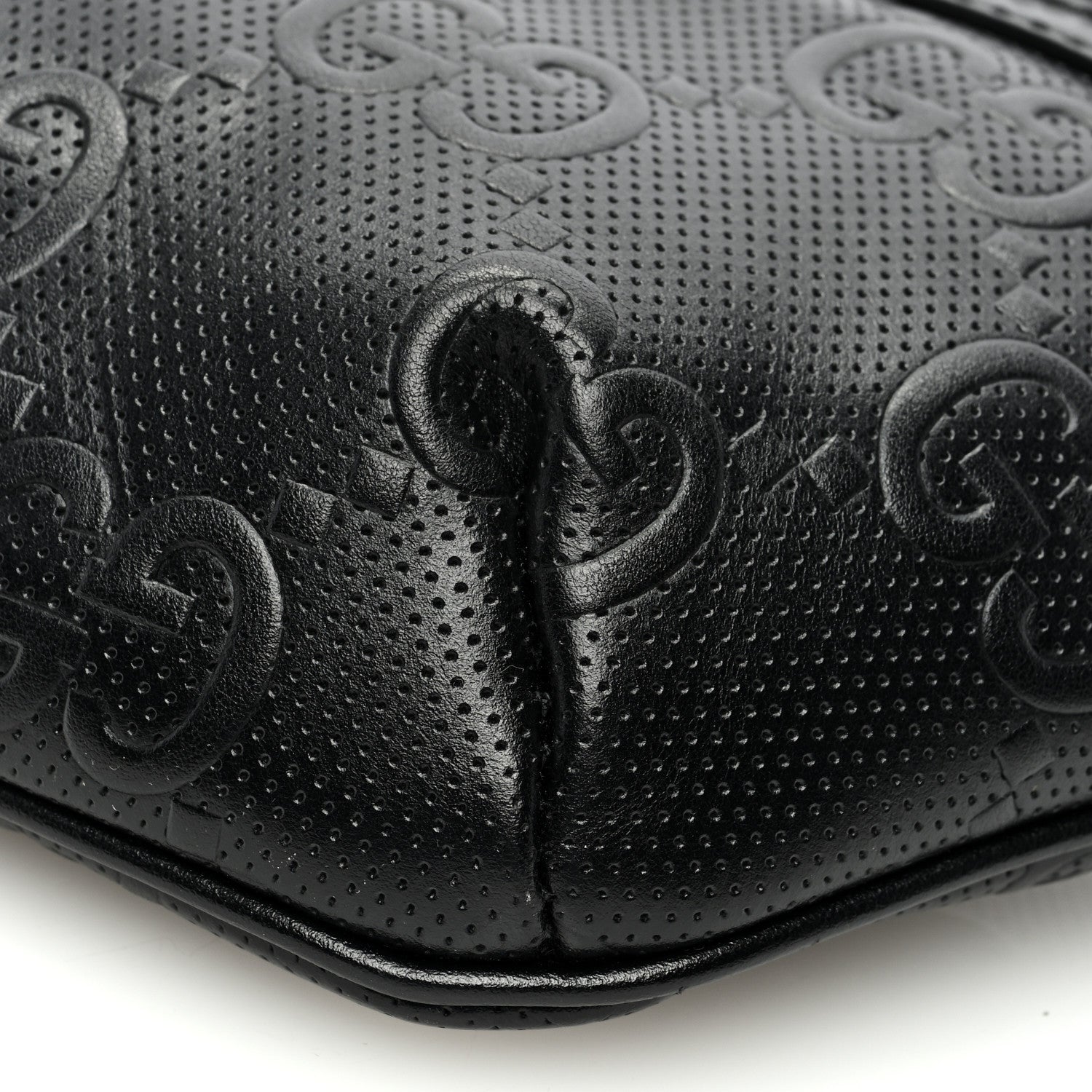 Gucci Calfskin GG Tennis Embossed Belt Bag Black 11 of 11