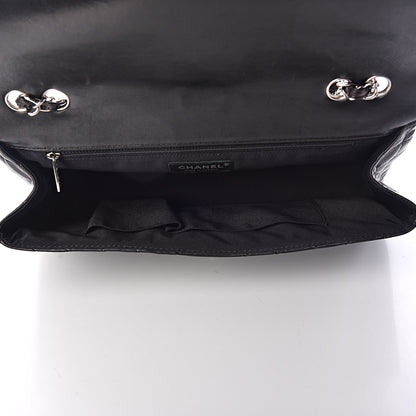 Chanel Lambskin Chevron Quilted Large Surpique Flap Black 7 of 12