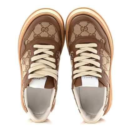 Gucci Calfskin GG Monogram Womens Platform 55mm Sneakers 35.5 Hezelnut Beige Ebony Mystic White 2 of 10