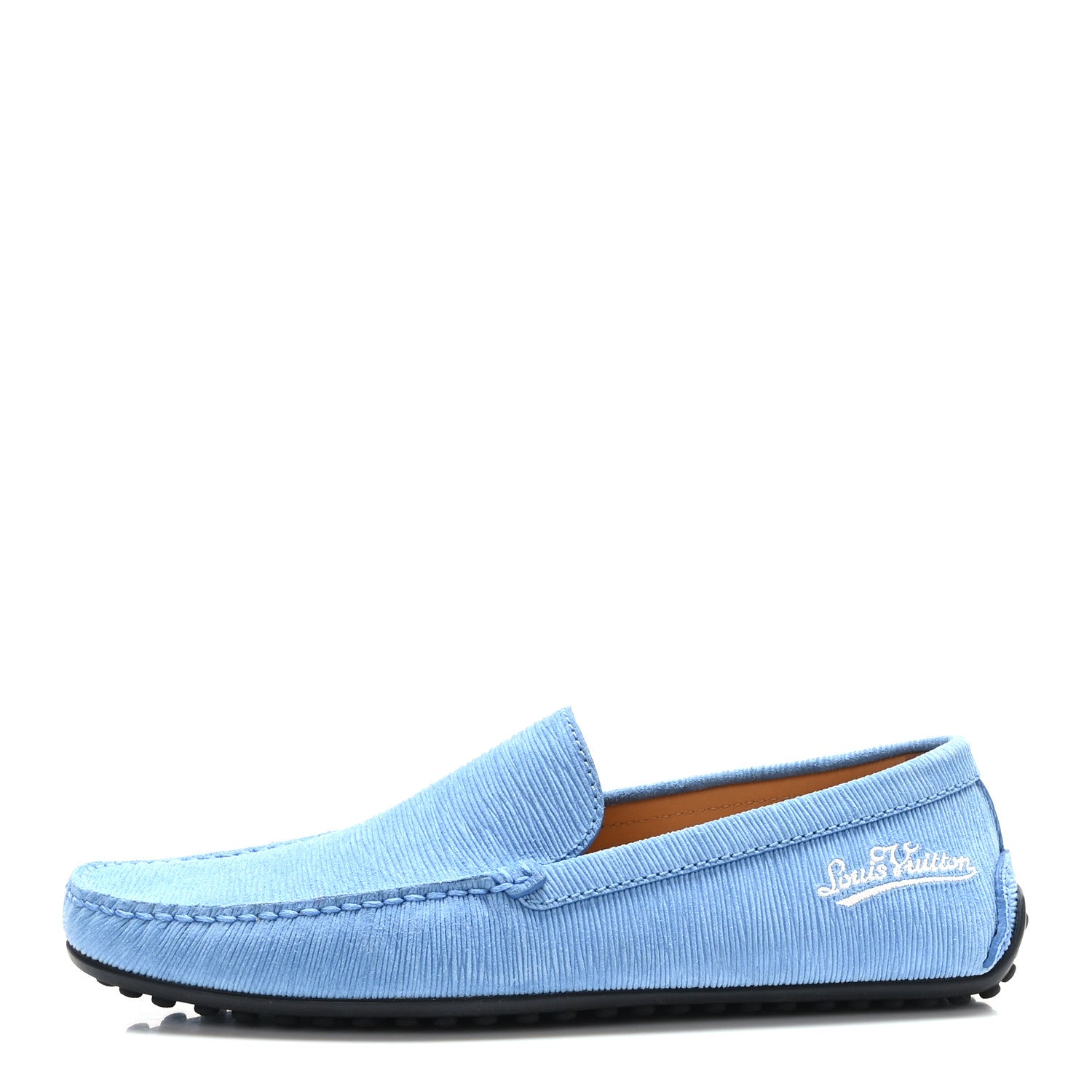Louis Vuitton Suede Mens Car Shoe Moccasin Loafers 7.5 1 of 8