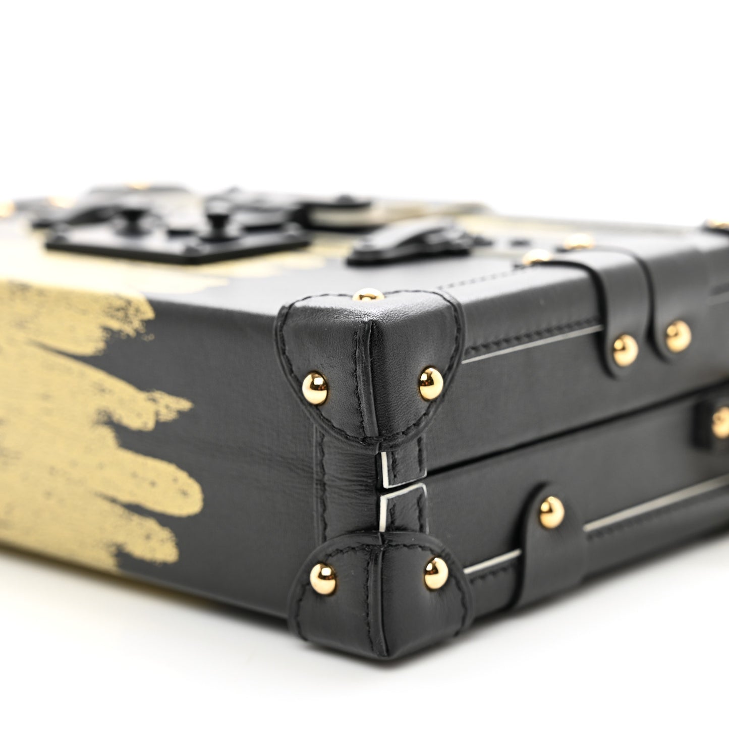 Calfskin Golden Light Petite Malle Black