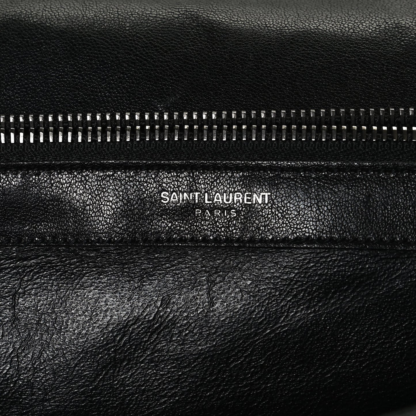 Sheepskin Matelasse Chevron Monogram Large College Satchel Black