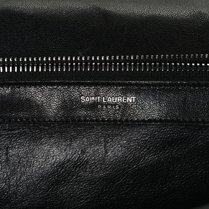 Saint Laurent Sheepskin Matelasse Chevron Monogram Large College Satchel Black 6 of 11