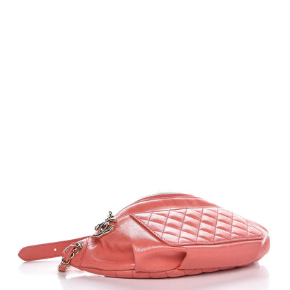 Chanel Crumpled Glazed Lambskin Quilted Waist Bag Fanny Pack Pink 4 of 7