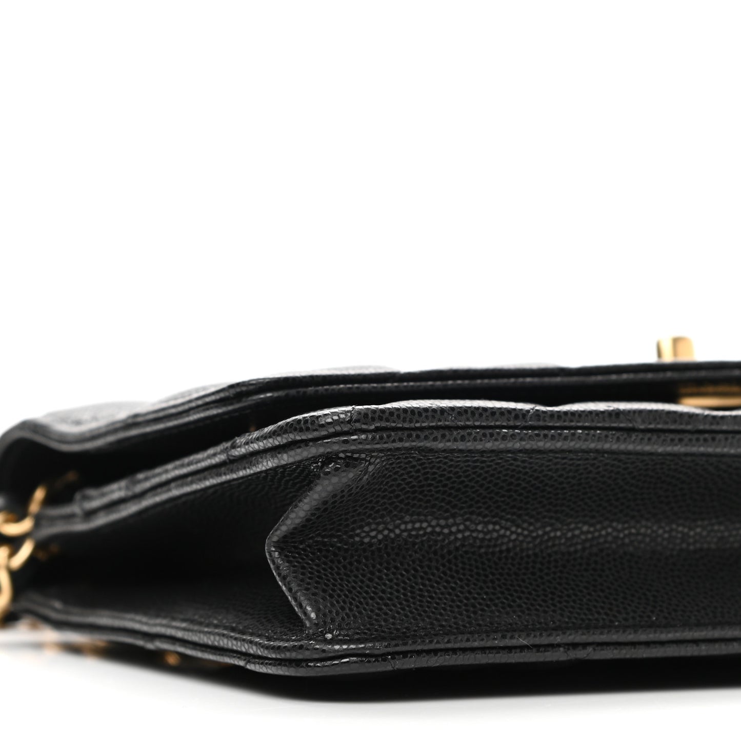 Caviar Quilted Twist Your Buttons Wallet On Chain WOC Black