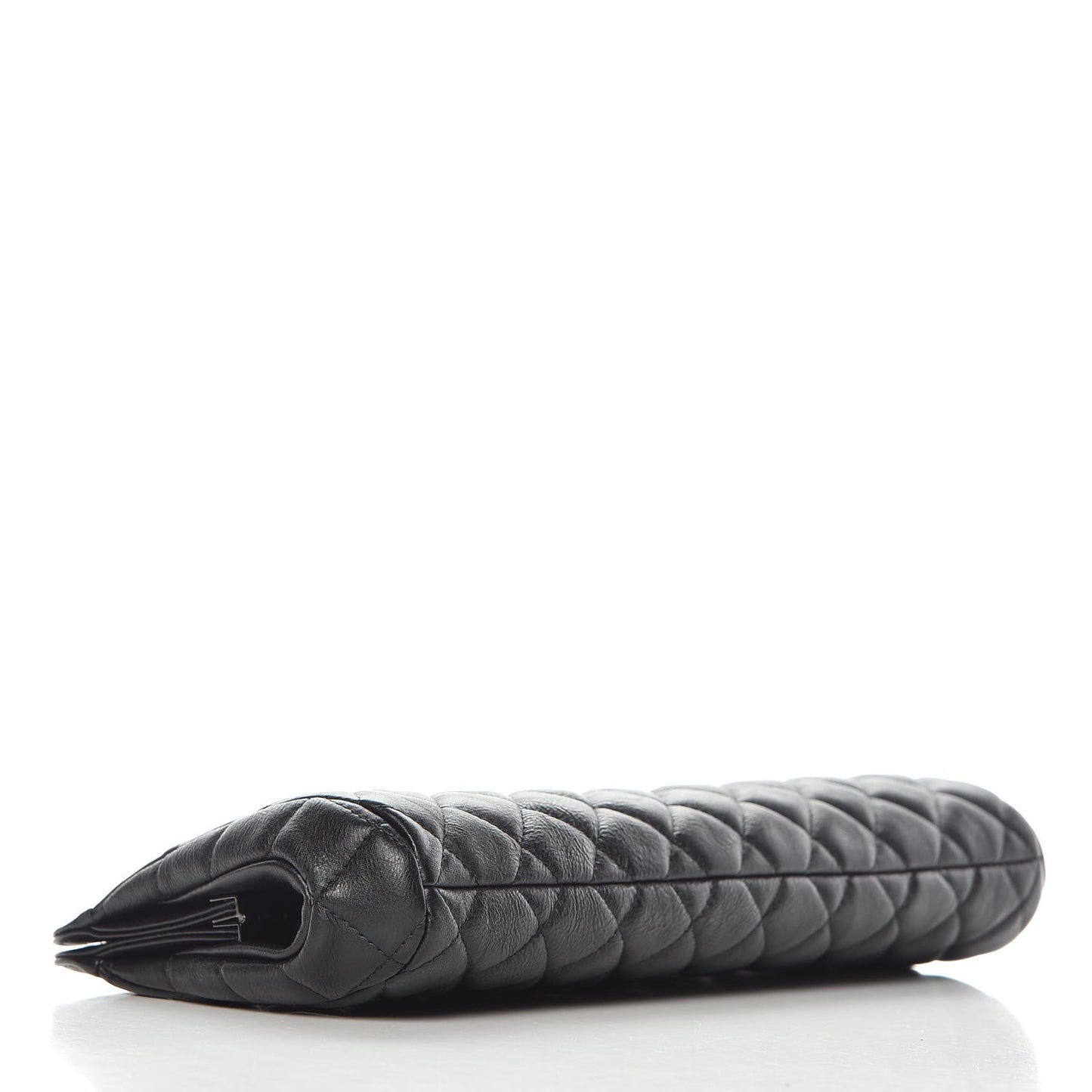 Crumpled Calfskin Quilted Clutch So Black