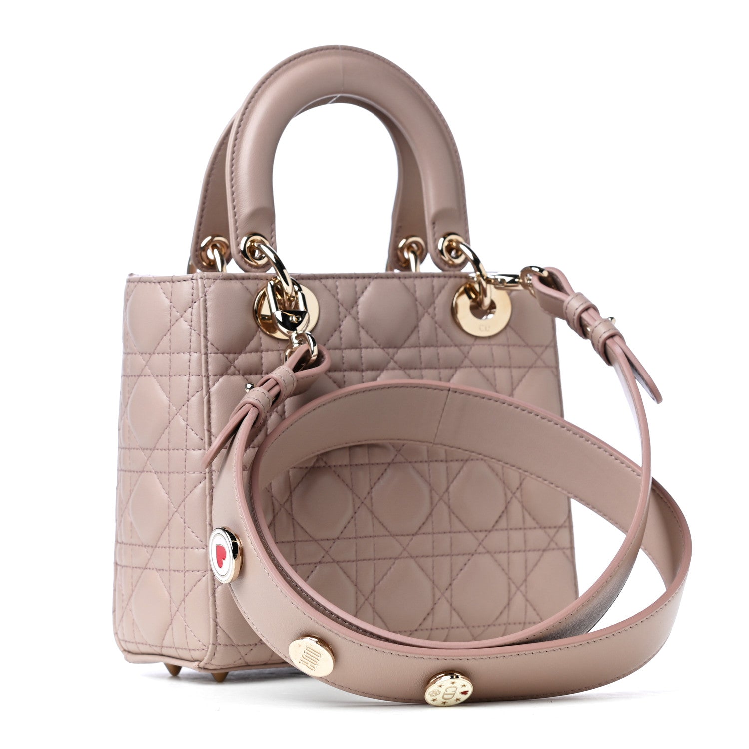 Christian Dior Lambskin Cannage Small Lucky Badges My Lady Dior Taupe 5 of 16