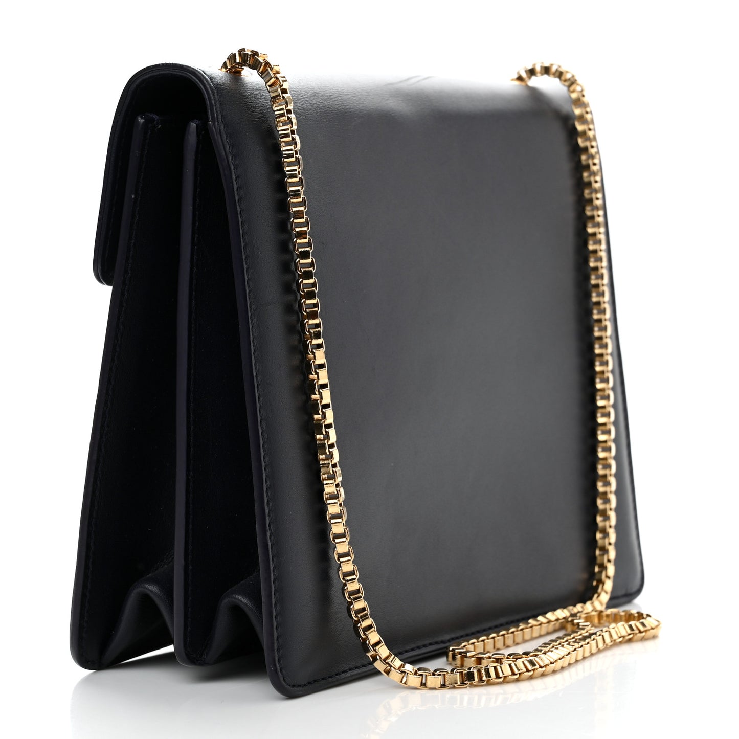 Calfskin Thalia Flap Shoulder Bag Black