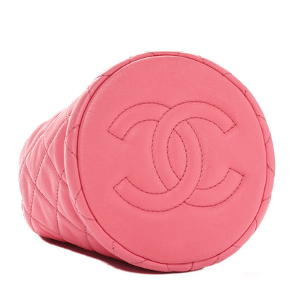 Chanel Lambskin Quilted Pearl Crush Drawstring Bag Pink 4 of 10