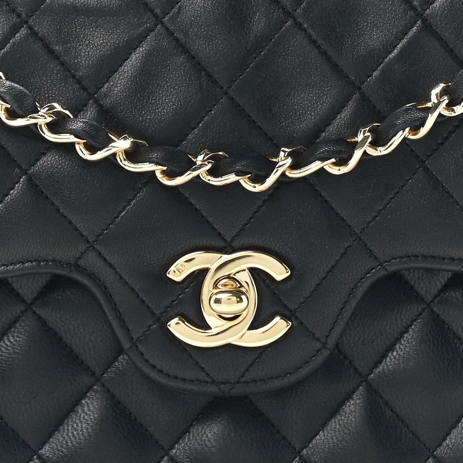 Chanel Lambskin Quilted Medium Double Flap Black 8 of 11