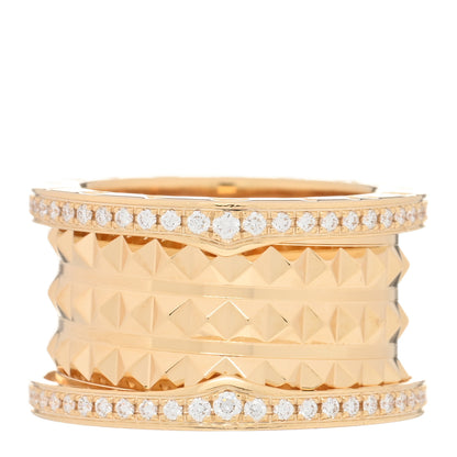 Bulgari 18K Yellow Gold Diamond B.Zero1 Rock Four-Band Pave Ring 50 5.25 3 of 6