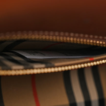 Burberry Calfskin Vintage Check Mini Two Handle Title Bag Black 7 of 13