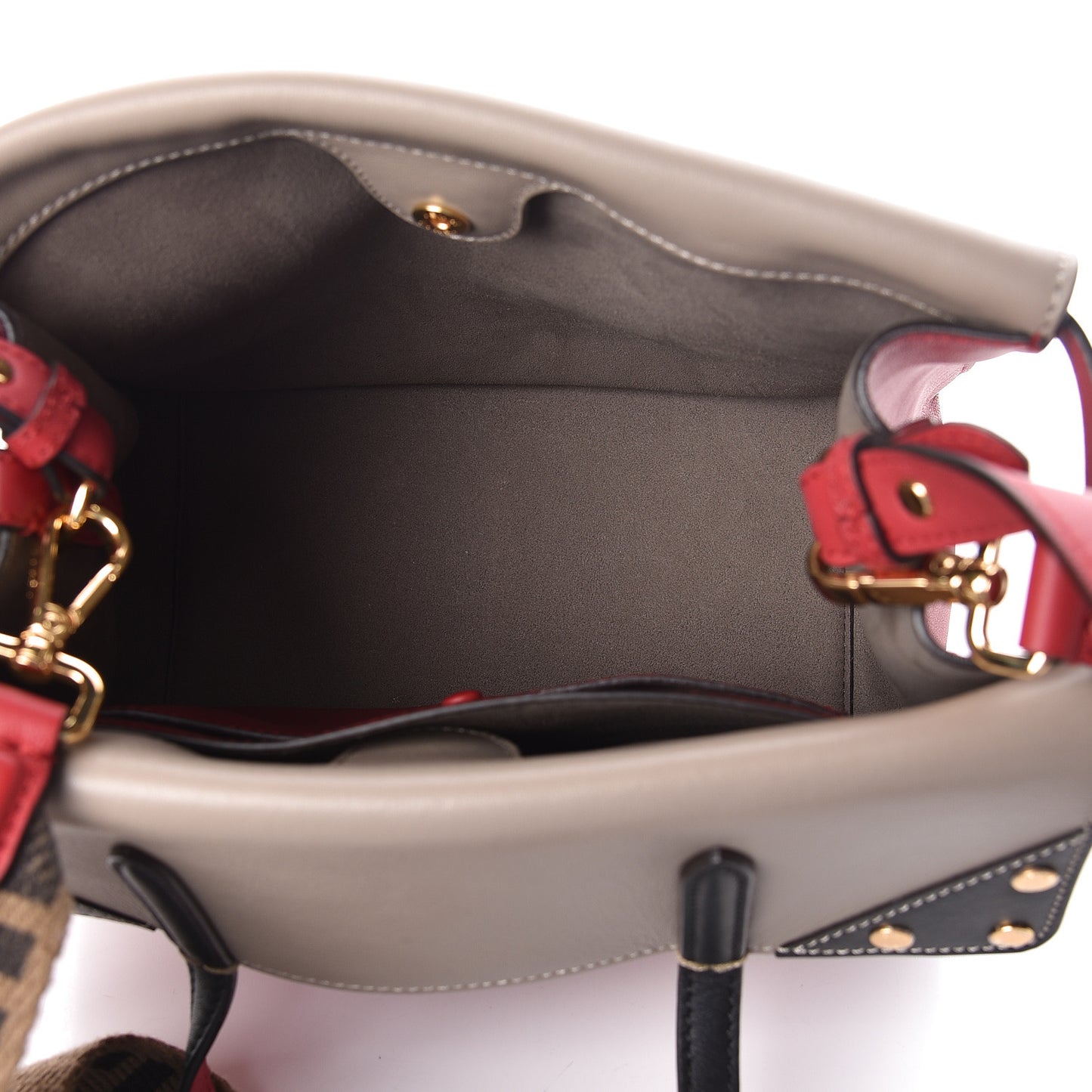 Vitello Grace FF 1974 Small Flip Tote Fragola Sepia