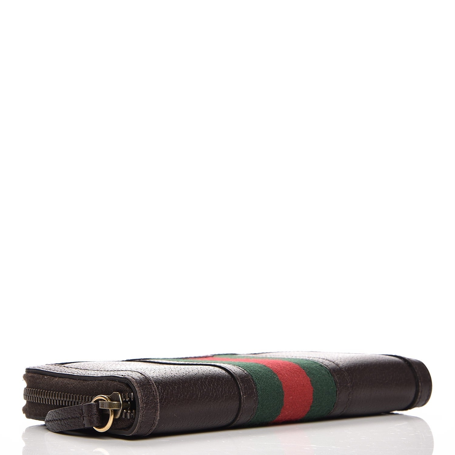 Gucci Calfskin Rania Web Zip Around Wallet Dark Brown 4 of 11