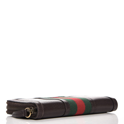 Gucci Calfskin Rania Web Zip Around Wallet Dark Brown 4 of 11