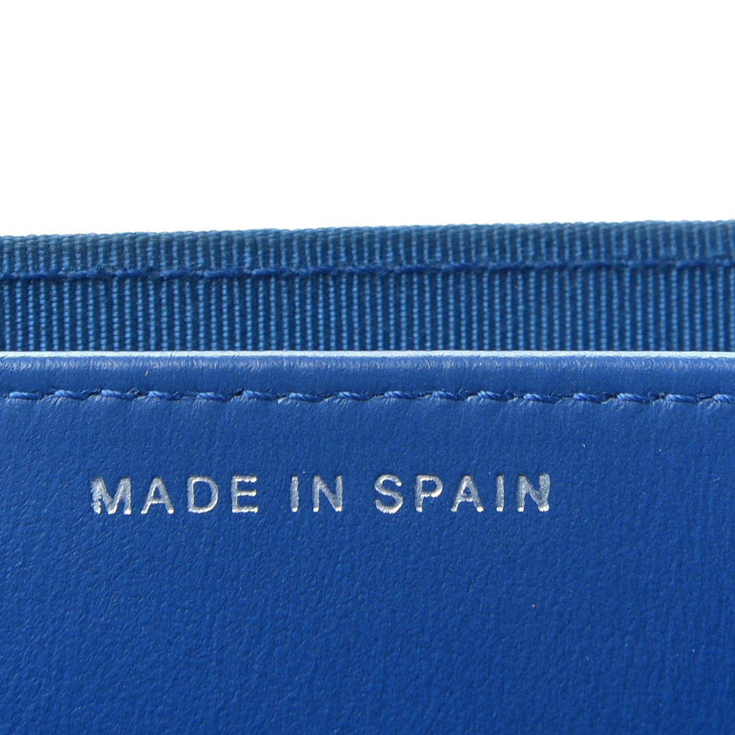 Caviar Chevron Quilted Flap Card Holder Wallet Dark Blue