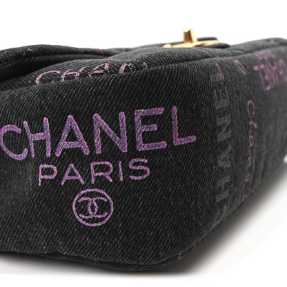 Chanel Denim Quilted Denim Mood Large Flap Black Multicolor 9 of 11
