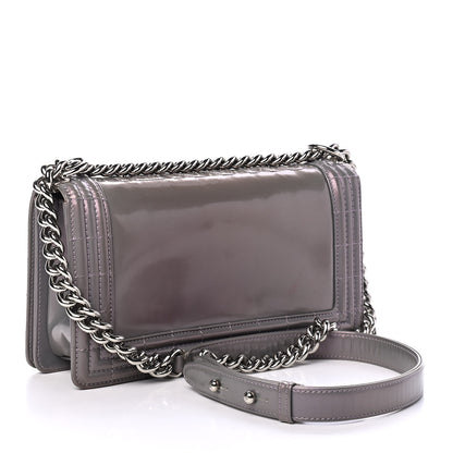 Chanel Iridescent Glazed Calfskin Medium Boy Flap Light Purple 2 of 4