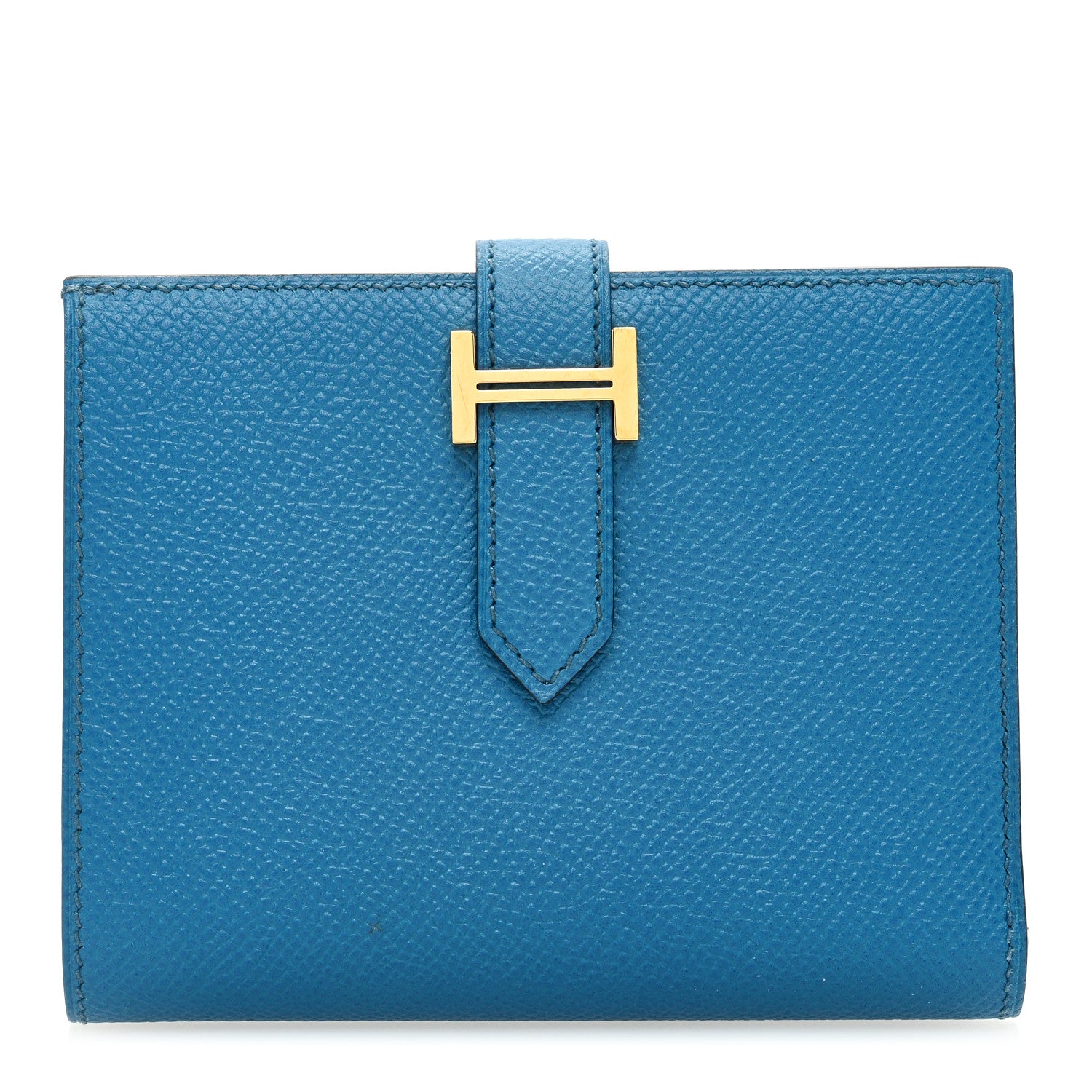 Hermes Epsom Bearn Compact Wallet Bleu Paon 1 of 7