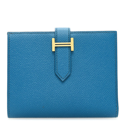 Hermes Epsom Bearn Compact Wallet Bleu Paon 1 of 7