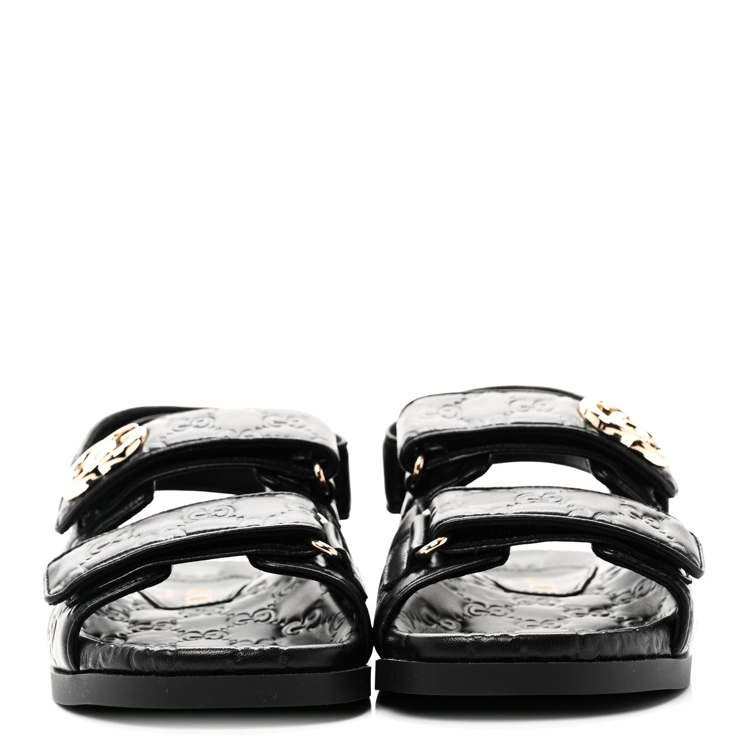 Gucci Guccissima GG Embossed Womens Sandals 35 Black 1880660