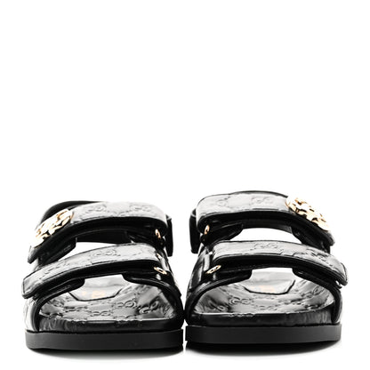 Gucci Guccissima GG Embossed Womens Sandals 35 Black 4 of 10