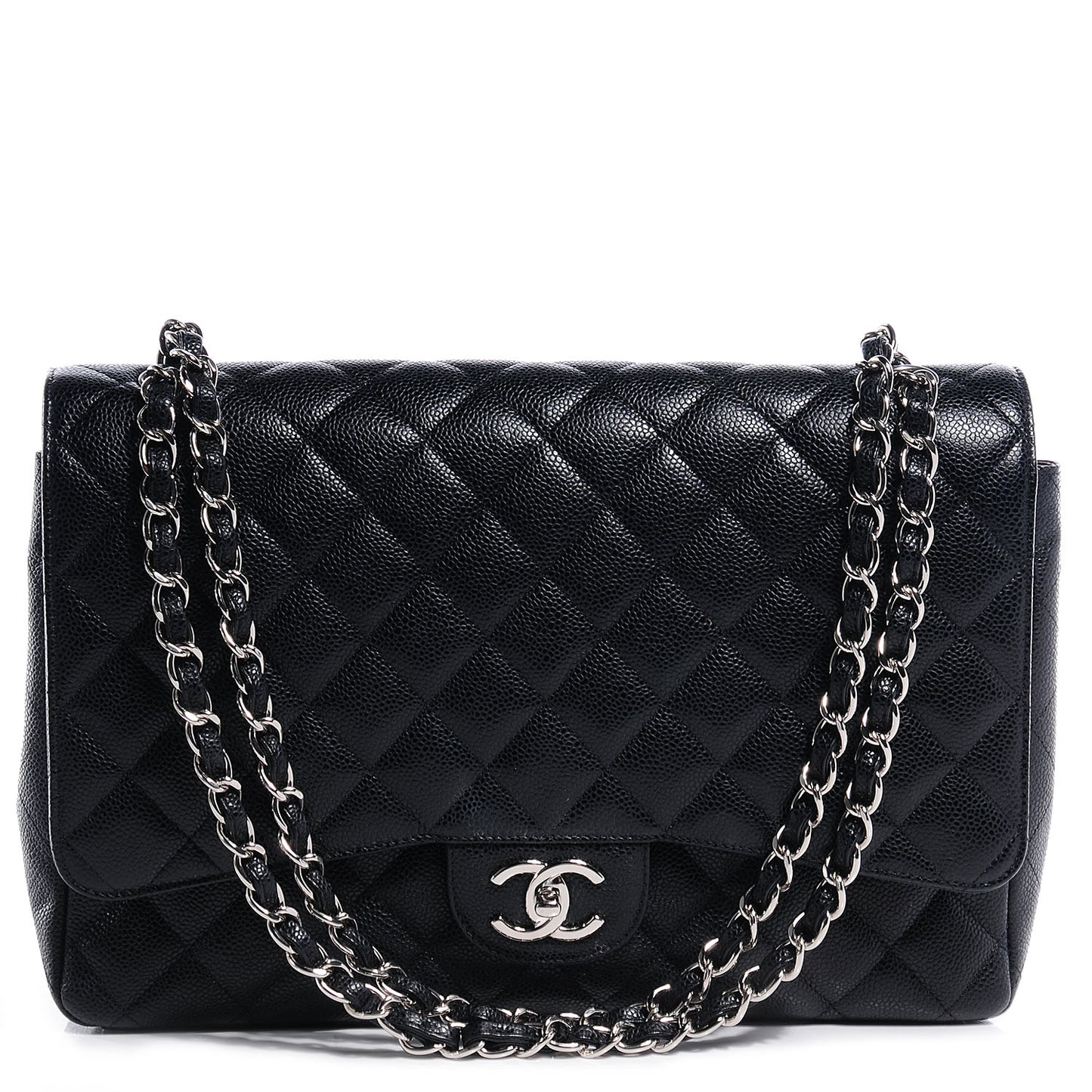 Caviar Quilted Maxi Double Flap Black