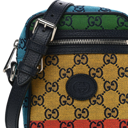 Gucci Monogram Multicolor Mini Retro Interlocking G Messenger Blue Rainbow Light Blue 8 of 10