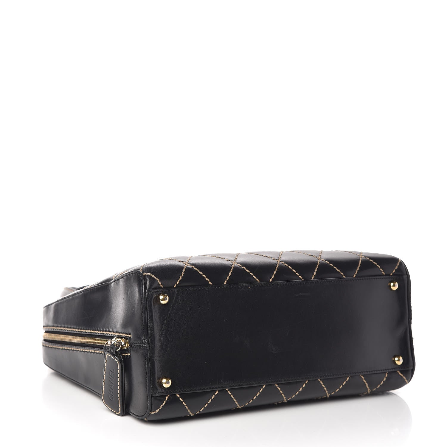 Chanel Calfskin Contrast Stitch Surpique Bowler Black 4 of 11
