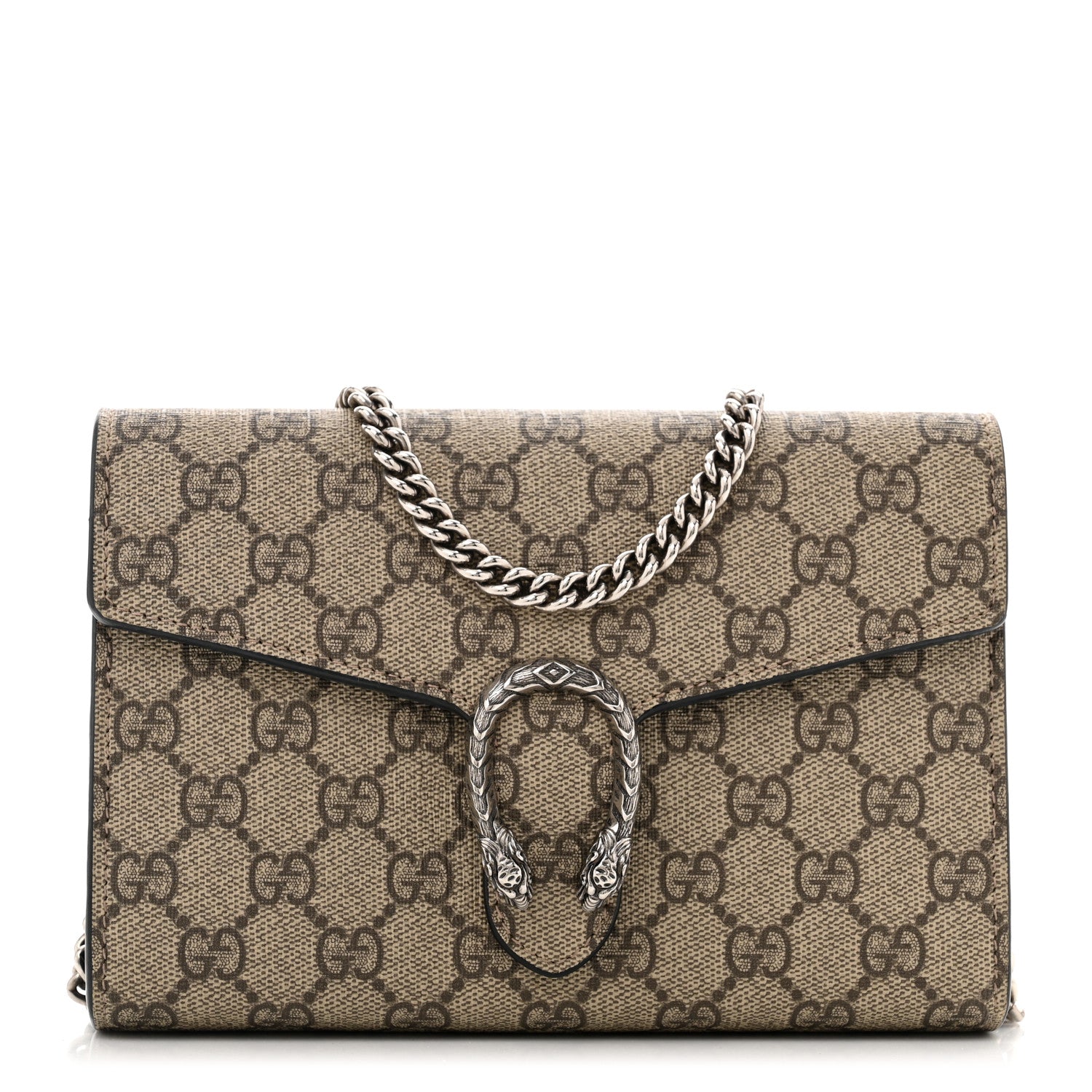 Gucci GG Supreme Monogram Mini Dionysus Chain Wallet Beige Black 1 of 13