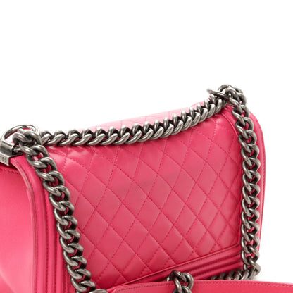 Chanel Calfskin Quilted Medium Boy Flap Pink 11 of 14