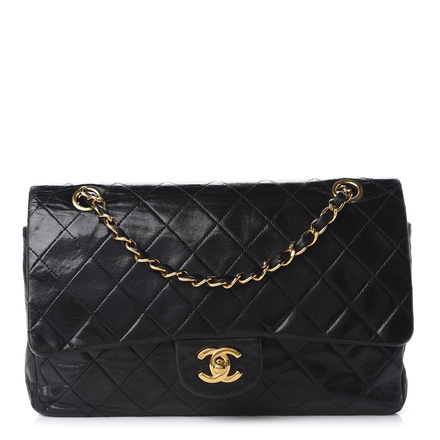 Chanel Lambskin Quilted Medium Double Flap Black 1 of 16