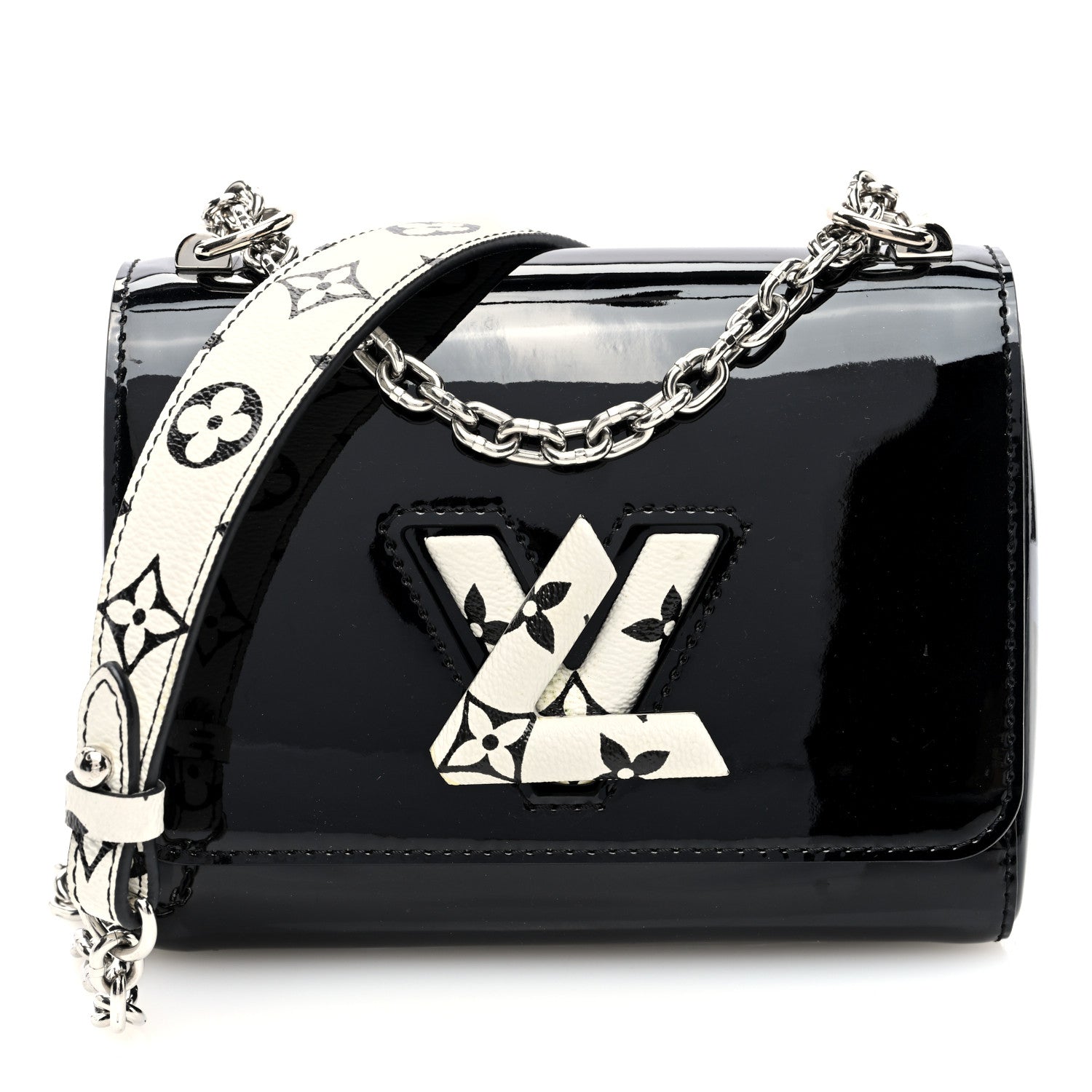Louis Vuitton Patent Monogram Twist Shoulder Bag PM Black 1 of 10