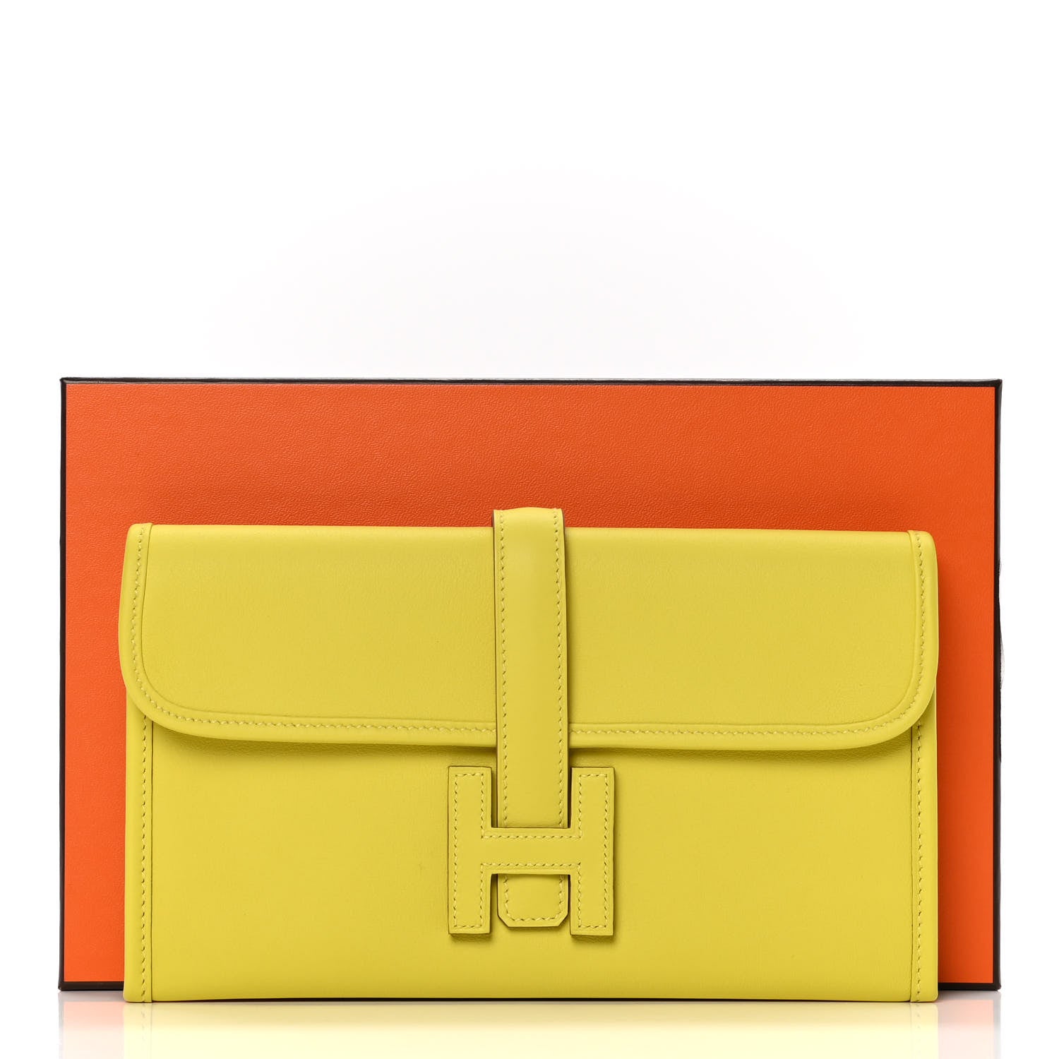 Hermes Swift Jige Duo Clutch Lime 10 of 10