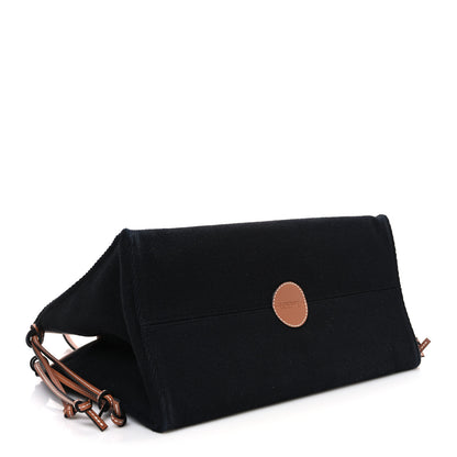 Loewe Canvas Calfskin Small Cushion Tote Black Tan 4 of 10