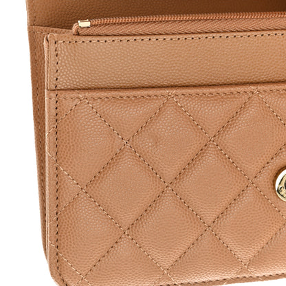 Chanel Caviar Quilted Wallet on Chain WOC Dark Beige 13 of 14