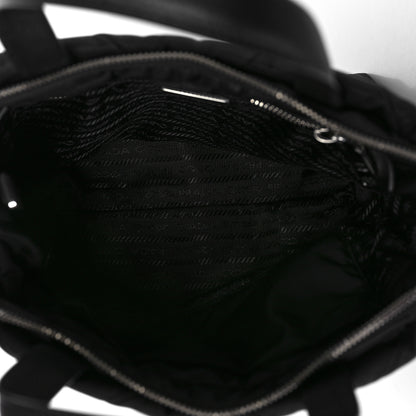 Prada Re-Nylon Nappa Triangle Quilted Padded Double Handled Zip Pocket Tote Black 5 of 9