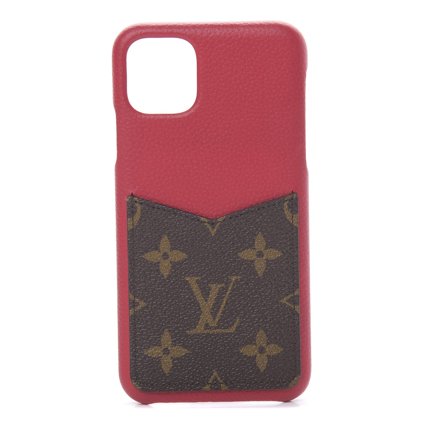 Calfskin Monogram iPhone 11 Pro Max Bumper Scarlet