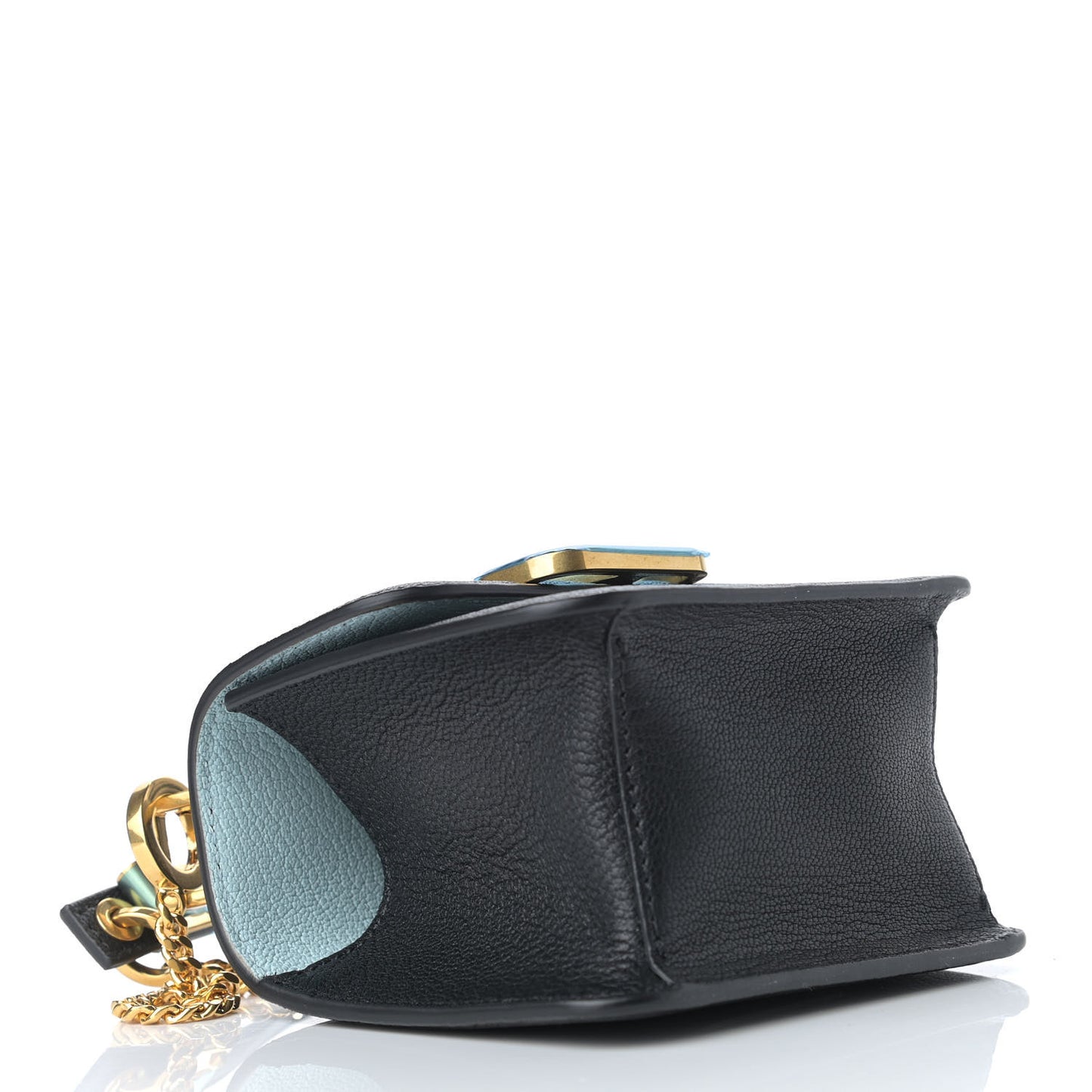 Pebbled Calfskin Micro VSling Shoulder Bag Black