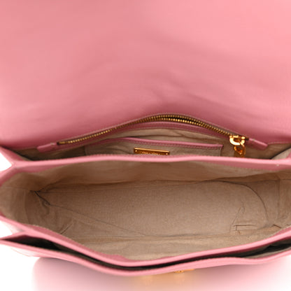 Miu Miu Goatskin Madras Shopping Tote Rosa 5 of 9