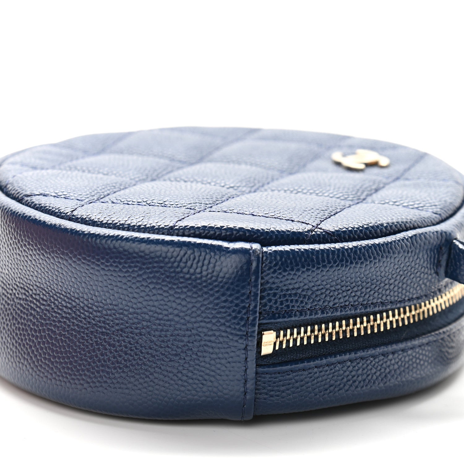 Chanel Caviar Quilted Round Clutch With Chain Navy 9 of 9