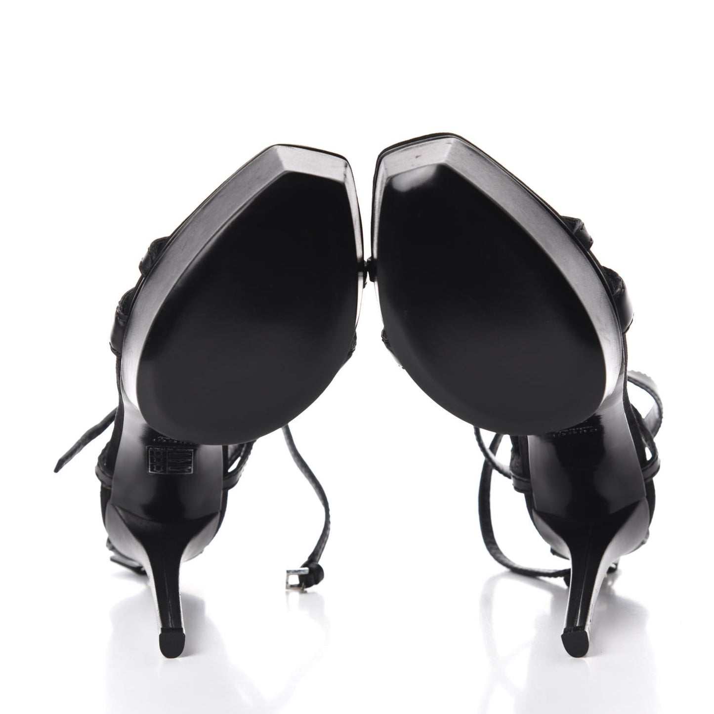 Calfskin Platform Sandal Heels 35.5 Black