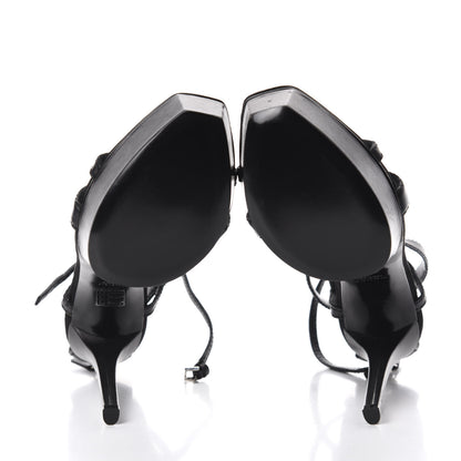 Gucci Calfskin Platform Sandal Heels 35.5 Black 6 of 9