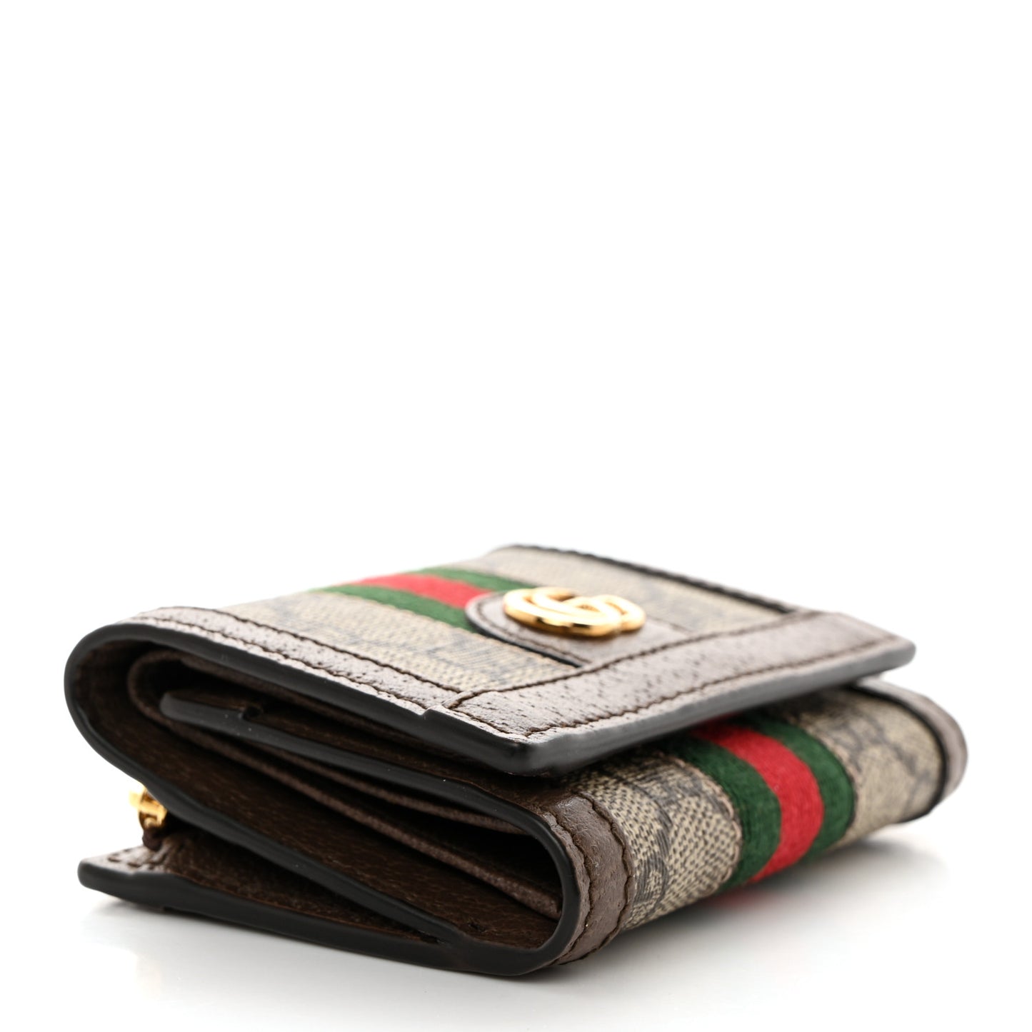 GG Supreme Monogram Web Ophidia Bi-Fold Wallet Beige New Acero