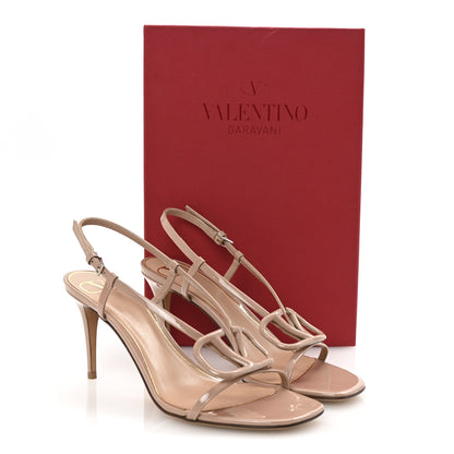 Valentino Garavani Patent Nappa V Logo 80mm Sandals 39.5 Rose 17 of 18